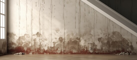 A room with walls covered in extensive mold growth due to a moisture problem, creating an unhealthy and unsightly environment.