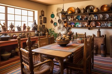 Fototapeta na wymiar Vintage Southwestern Desert Dining Room Ideas: Unique Finds & Accessories Showcase