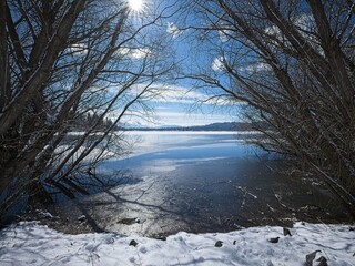 Hauser Lake in late winter.