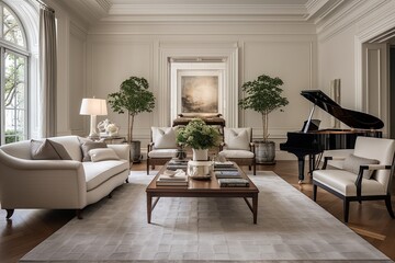 Symmetrical Federal Style Living Room Decors: Balanced & Upscale Design Elements