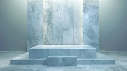 Minimalist Marble: Empty Marble Product Display in Minimalist Room Design