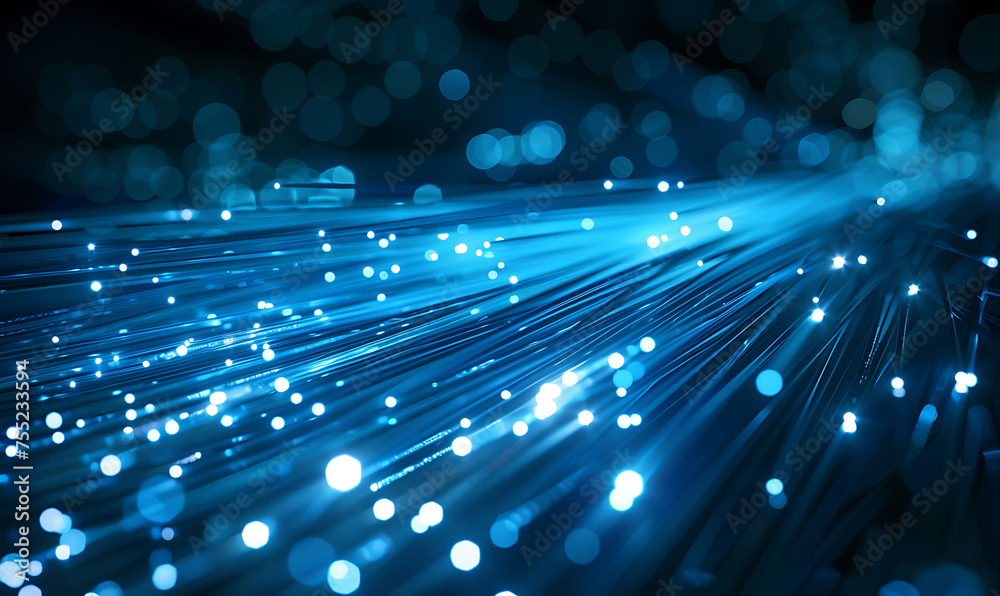 Poster Enhancing Connectivity, Illuminated Fiber Optic Network in Abstract Technology Background