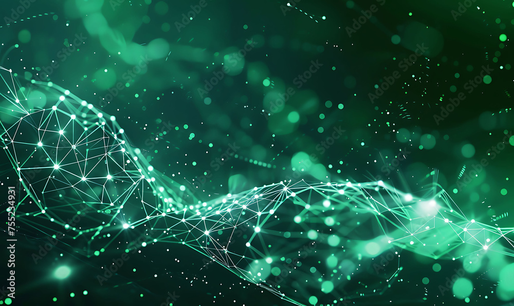 Aufkleber Enhancing Connectivity, Abstract Cyber ​​Network Grid with Artificial Neurons and Global Data Connections