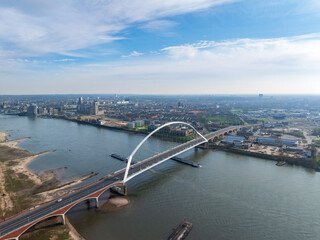 aerial view of a modern bridge - 755235797