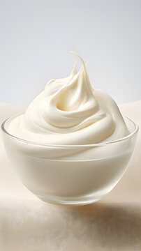 Delightful and Rich Fresh Cream in a Bowl - High Quality Dairy Themes in Cooking and Baking
