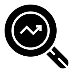 Financial earnings analytics graph or chart icon for apps and websites