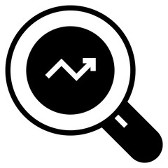 Financial earnings analytics graph or chart icon for apps and websites