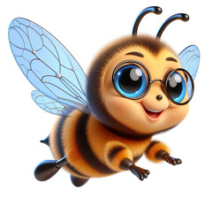 Obraz premium Cute Cartoon Bee Png Sticker Design