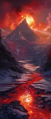 Rolgordijnen Lava lakes fiery glow ice shipwrecks cold secrets © wasan