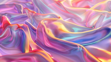 Obraz premium The transparent and colorful soft silk fabric background forms abstract waves creating a stunning backdrop