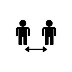 Social distancing icon vector isolated on white background. Keep distance sign. Coronavirus. Social Distancing and Self Quarantine.