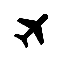 Obraz premium Plane icon vector isolated on white background. Aeroplane vector icon. Flight transport symbol. Travel element illustration. Holiday symbol. Airplane