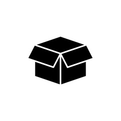 Box icon vector isolated on white background. Cardboard box, packaging open. Box vector icon