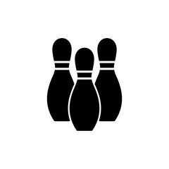 Bowling game Pin Icon vector isolated on white background. Bowling icon, ball and pin