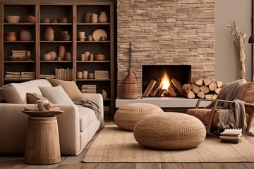 Earthy Toned Living Room Decors: Cozy Seating with Warm and Earthy Vibes