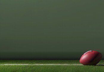 american football on grass with empty space
