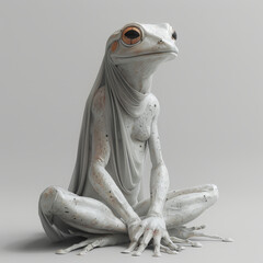 Soft Elegance: 3D-Rendered Frog Figure