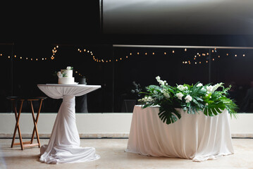 A wedding cake is the traditional cake served at wedding receptions following dinner