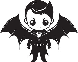 Adorable Bite Chibi Dracula Emblem Sweet Fangs Cute Dracula Logo Icon
