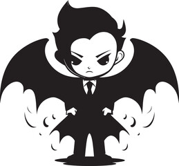 Fluttering Fantasy Adorable Dracula Icon Charming Bat Cute Dracula Logo Design