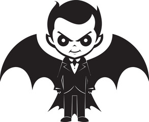 Tiny Charm Chibi Dracula Design Winged Fantasy Sweet Dracula Emblem