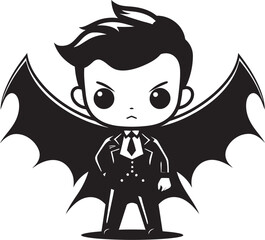 Tiny Whimsy Chibi Dracula Logo Winged Charm Sweet Dracula Design