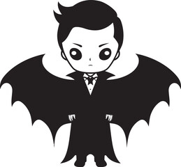 Cute Dracula Emblem Vector Logo with Sharp Wings Vampy Vibes Dracula Vector Logo Design