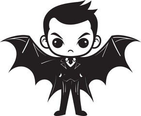 Winged Wonders Cute Dracula Logo Icon Design Adorable Bites Dracula Vector Logo Icon Design