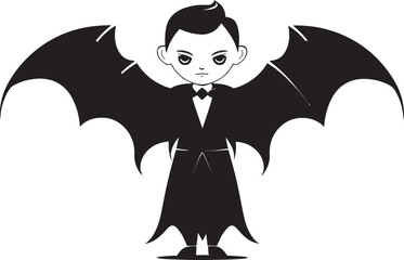 Winged Delight Dracula Logo Design with Cuteness Tiny Terror Cute Dracula Logo with Sharp Wings