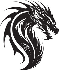 Majestic Dragon Head Logo Vector Design Fiery Emblem Dragon Head Icon in Vector
