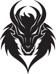 Scale and Fire Dragon Head Logo in Vector Roaring Beast Head Vector Logo with Dragon