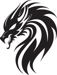 Mythical Herald Vector Dragon Head Logo Design Fiery Protector Dragon Head Icon in Vector