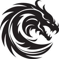 Naklejka premium Fierce Symbol Vector Dragon Head Emblem Ancient Vigil Dragon Head Logo in Vector