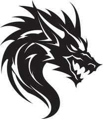 Ancient Vigil Dragon Head Logo in Vector Fiery Majesty Vector Logo with Dragon Head