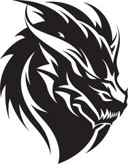 Fierce Herald Vector Dragon Head Emblem Ancient Majesty Dragon Head Logo in Vector