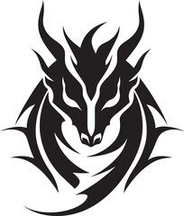 Legendary Beast Head Logo Design with Dragon Blazing Herald Vector Dragon Head Emblem