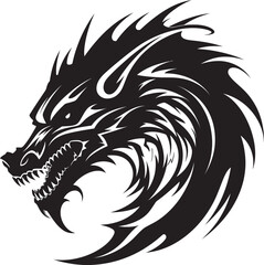 Blazing Vigil Vector Dragon Head Emblem Mythical Majesty Dragon Head Logo Design