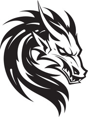 Winged Sentinel Head Logo with Dragon Design Ancient Majesty Dragon Head Logo in Vector