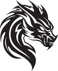 Mythical Majesty Dragon Head Logo Design Eternal Sentinel Dragon Head Icon in Vector