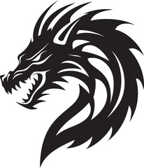 Roaring Majesty Head Logo Design with Dragon Infernal Heraldry Vector Dragon Head Emblem