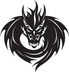 Mythical Guardian Dragon Head Logo in Vector Majestic Eagle Tattoo Style Vector Logo Design