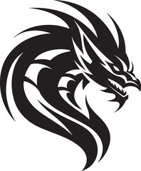 Symbol of Power Vector Dragon Head Icon Ferocious Majesty Dragon Head Emblem in Vector