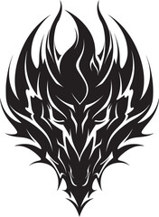 Ferocious Majesty Dragon Head Emblem in Vector Ancient Symbolism Head Logo Design with Dragon