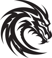 Serpentine Majesty Dragon Head Icon Vector Eternal Herald Vector Logo with Dragon Head