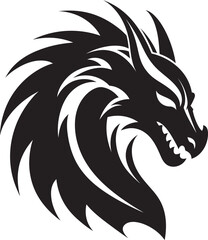 Blazing Majesty Dragon Head Logo Design Vector Iconic Sentinel Vector Dragon Head Icon