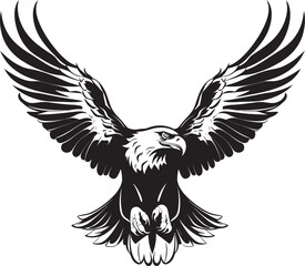 Majestic Ink Fusion Tattoo Styled Eagle Emblem with Skull Wing Span Winged Aviator Eagle Tattoo Logo Design with Skull Wing Span