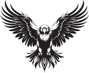 Eternal Inked Majesty Eagle Tattoo Logo Design with Skull Ink Fusion Tattoo Styled Eagle Icon with Skull Wing Span