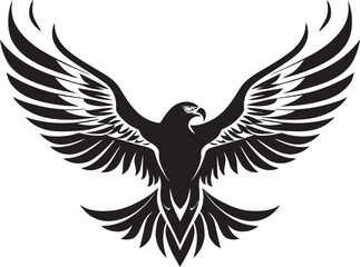 Majestic Ink Fusion Tattoo Styled Eagle Emblem with Skull Wing Span Winged Aviator Eagle Tattoo Logo Design with Skull Wing Span