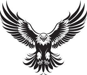 Inked Aviator Eagle Vector Emblem Skull Wing Sentinel Tattoo Style Eagle Logo