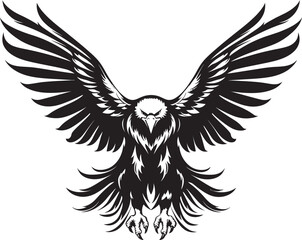 Obraz premium Ink Masterpiece Eagle Tattoo Style Logo in Vector Winged Sovereignty Skull Wing Span Vector Emblem